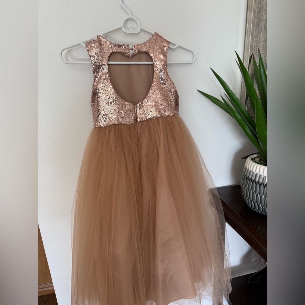 Sparkling Pink Tulle Dress with Satin Bow - Picture 4 of 9